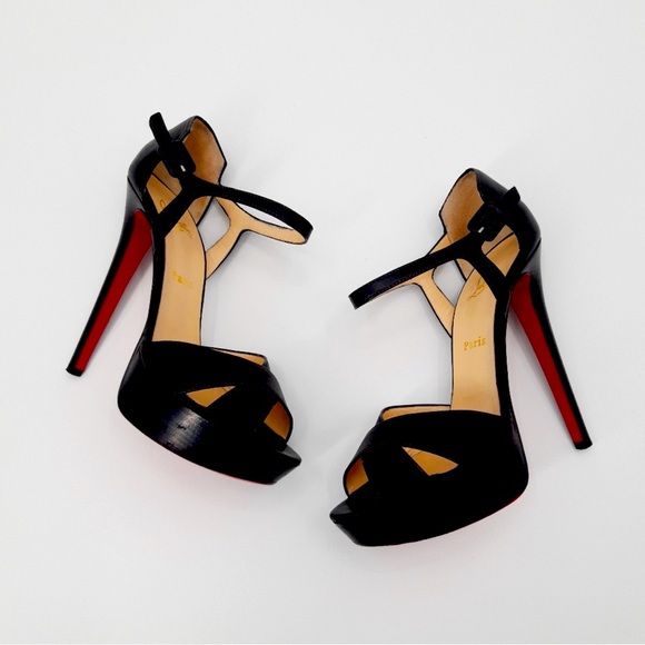 Louboutin | Sporting 140 mm Calfskin Leather Heels in Black - Picture 6 of 13